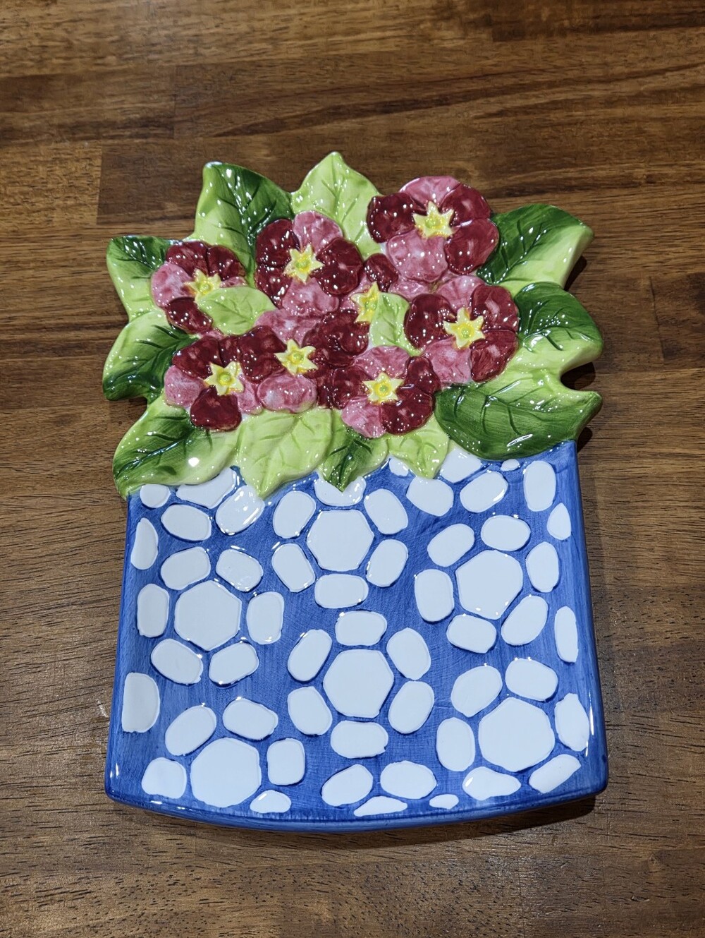 Sakura Clair Murray Potted Primrs Ceramic Plate